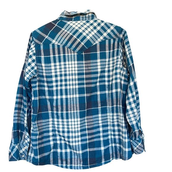 Schmidt Workwear Shirt Womens XL Plaid Western Pearl Snap Bird Embroidered - Picture 2 of 9